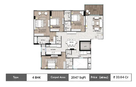 4 BHK 2047 SqFt